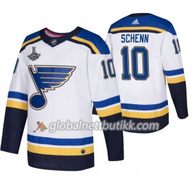 St. Louis Blues Hockeydrakt Brayden Schenn 10 Adidas 2019 Stanley Cup Champions Hvit Authentic - Herre